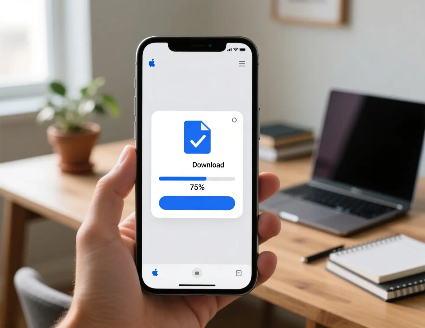 Telemóvel a descarregar ficheiro APK através do browser