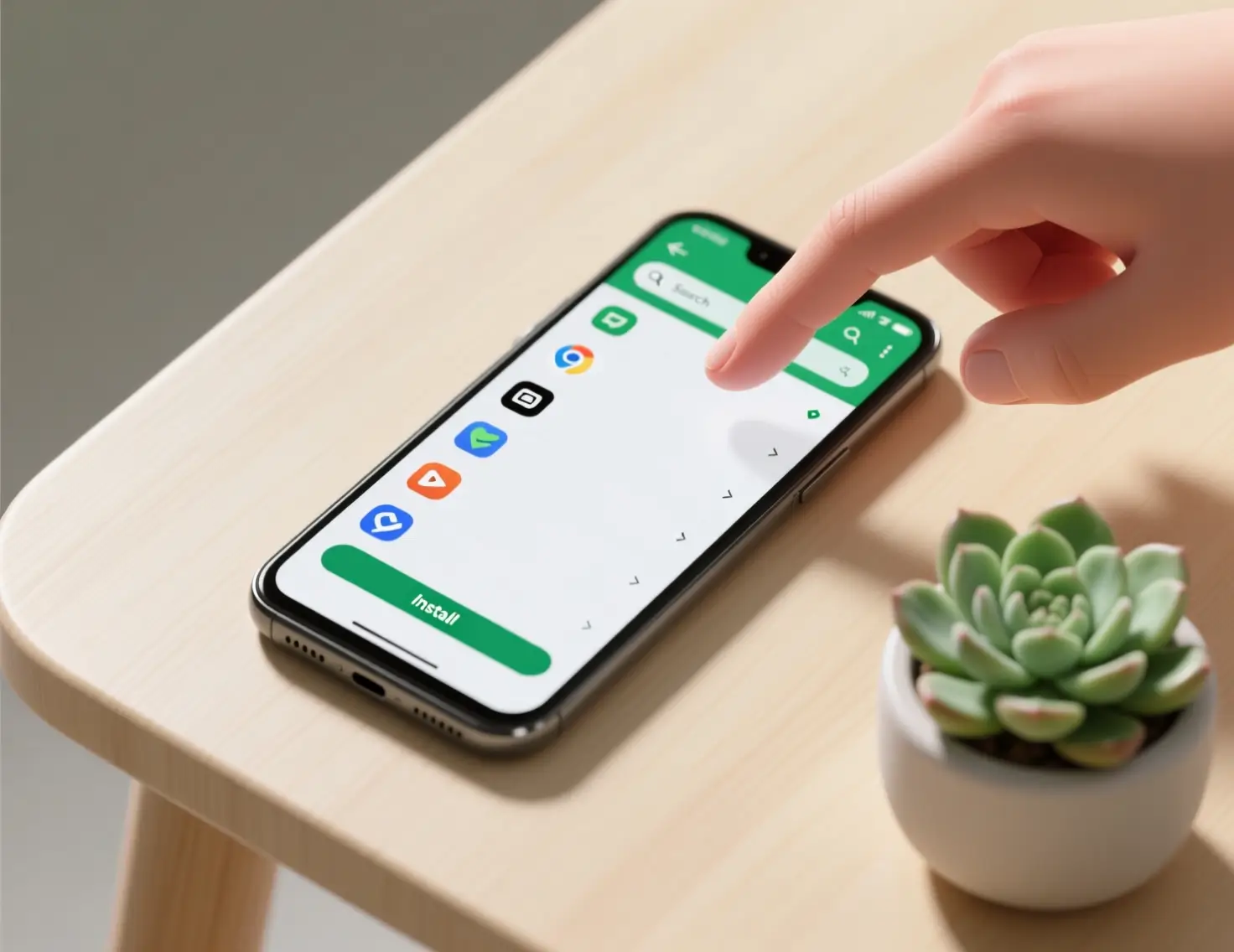 Smartphone Android a mostrar resultados de pesquisa na Google Play Store