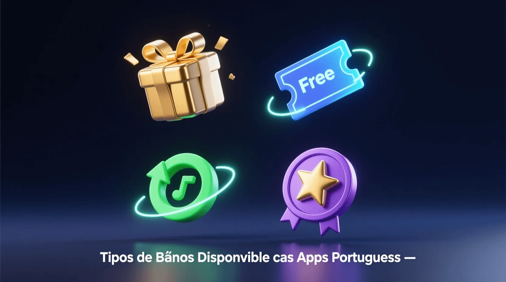 Ícones representando diferentes tipos de bónus disponíveis nas apps de apostas em Portugal